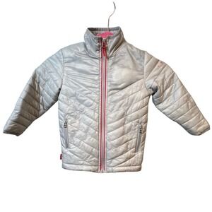 Tesla Kids Silver Puffer Jacket‎ 2T Full Zip Lightweight Quilted Coat